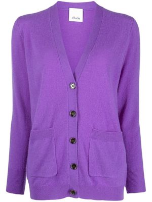 Allude V-neck wool-blend cardigan - Purple