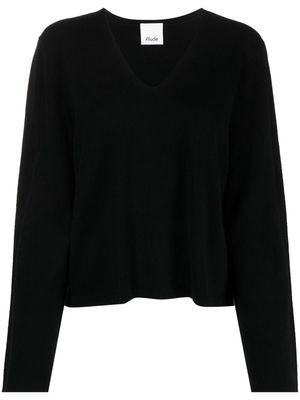 Allude V-neck wool-cashmere blend jumper - Black