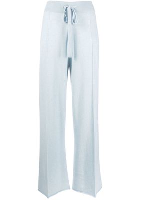 Allude wide-leg knitted trousers - Blue