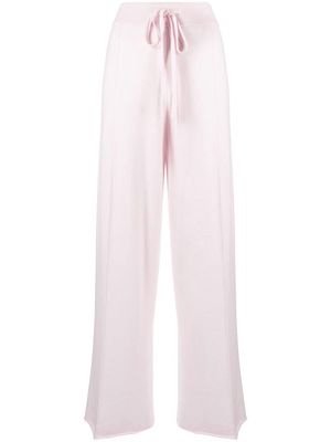 Allude wide-leg knitted trousers - Pink