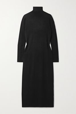 Allude - Wool And Cashmere-blend Turtleneck Midi Dress - Black
