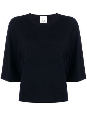 Allude wool-cashmere half-sleeve jumper - Blue