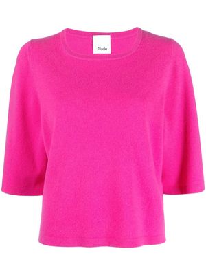 Allude wool-cashmere half-sleeve jumper - Pink