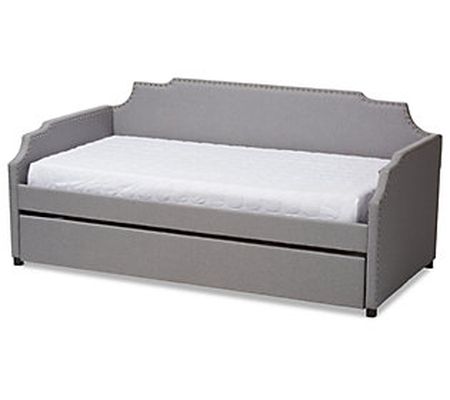 Ally Modern and Contemporary Fabric Upholstered Daybed Trundle