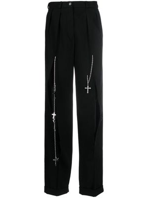 Almaz cutout chain-link trousers - Black