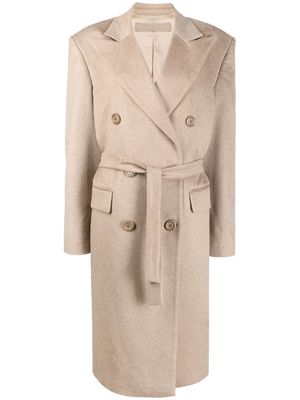 Almaz double-breasted belted coat - Neutrals