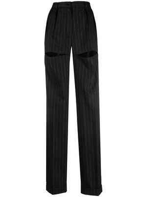 Almaz high-waisted slit-front trousers - Black