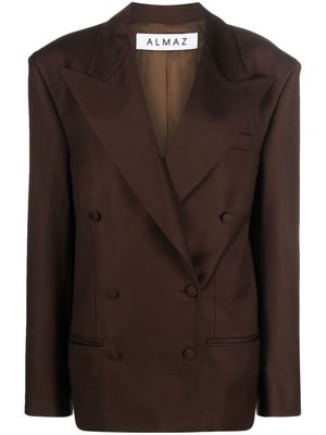 Almaz His double-breasted wool blazer - Brown
