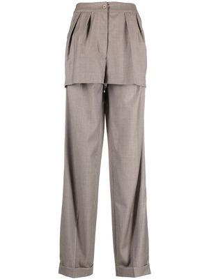 Almaz layered high-waisted trousers - Grey