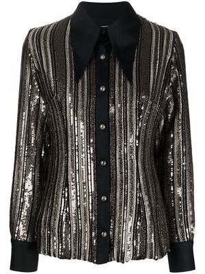 Almaz sequin-embellished button-front shirt - Black