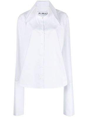 Almaz split-detail poplin-cotton shirt - White