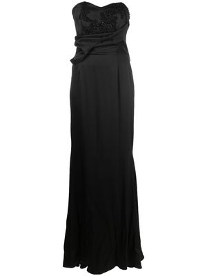 Almaz square-neck silk maxi dress - Black