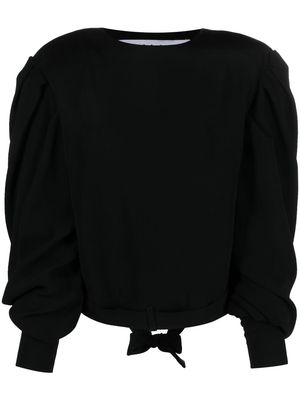 Almaz wide-sleeved silk blouse - Black