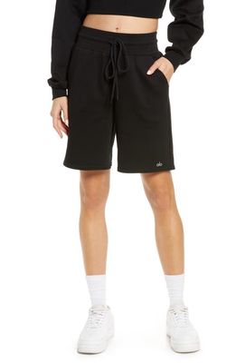 Alo High Waist Sweat Shorts in Black