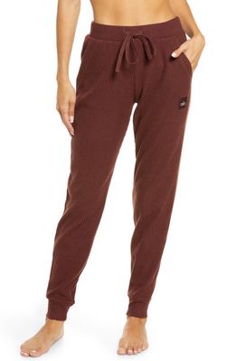 Alo Muse High Waist Rib Joggers in Cherry Cola