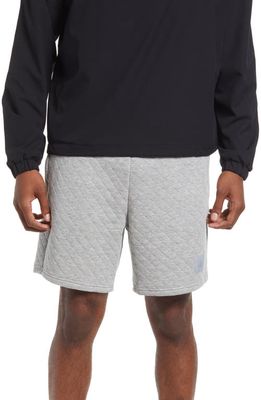 Alo Quilted Stadium Shorts in Athletic Heather Grey