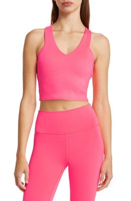 Alo Real Sports Bra in Fluorescent Pink Coral