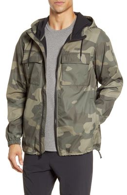 Alo Stride Camo Hooded Jacket in Olive Branch Camouflage
