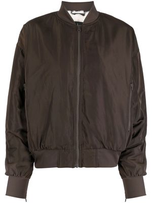 Alo Yoga logo-patch zip-up bomber jacket - Brown