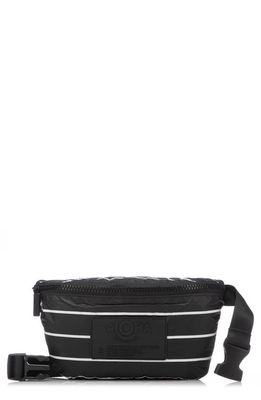 Aloha Collection Belt Bag in White On Black