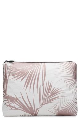 Aloha Collection Medium Water Resistant Tyvek Zip Pouch in Rose Gold