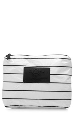 Aloha Collection Small Water Resistant Tyvek Zip Pouch in Black On White