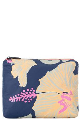 Aloha Collection Small Water Resistant Tyvek Zip Pouch in Neon Moon On Navy