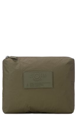 Aloha Collection Small Water Resistant Tyvek Zip Pouch in Olive