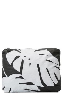 Aloha Collection Small Water Resistant Tyvek Zip Pouch in White On Black