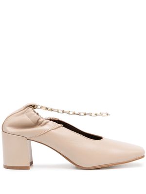 ALOHAS Agent Anklet leather pumps - Brown
