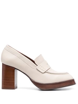 ALOHAS Busy 85mm leather pumps - Neutrals