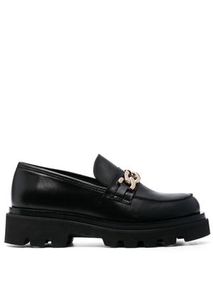 ALOHAS chain-link leather loafers - Black