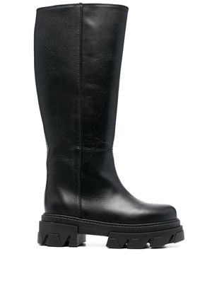 ALOHAS Katiuska leather knee-length boot - Black