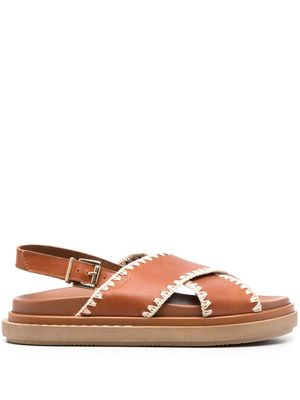 ALOHAS Marshmallow leather sandals - Brown
