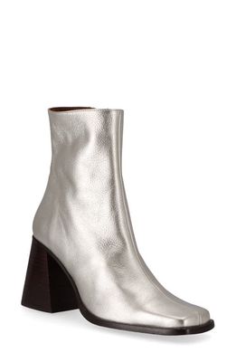 ALOHAS Southern Shimmer Metallic Zip Bootie in Silver