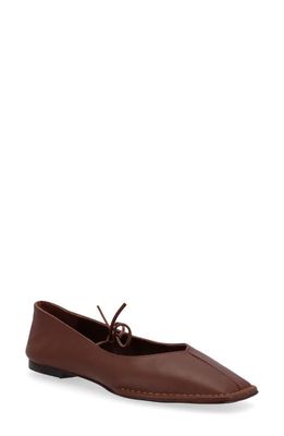 ALOHAS Sway Square Toe Ballet Flat in Chestnut Brown