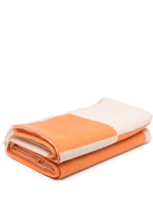 alonpi cashmere check-pattern blanket - Orange
