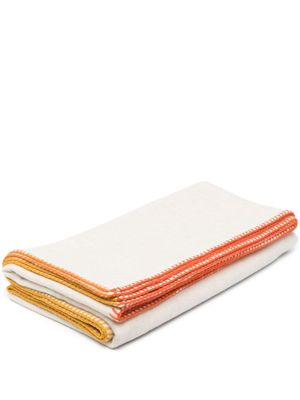 alonpi cashmere contrast-stitching blanket - Neutrals