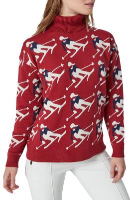 Alp N Rock Desi Organic Cotton Blend Turtleneck Sweater in Deep Red