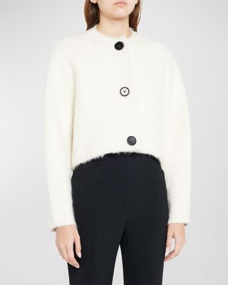 Alpaca Button-Front Cardigan