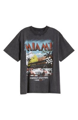 ALPHA COLLECTIVE Miami Racing Cotton Graphic T-Shirt in Vintage Black
