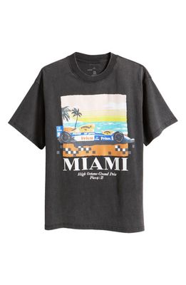 ALPHA COLLECTIVE Miami Racing Graphic T-Shirt in Washed Black