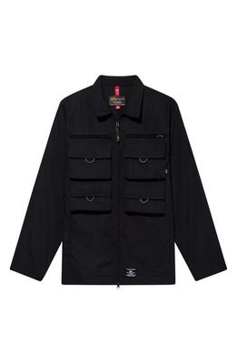 Alpha Industries Cargo Pocket Shirt Jacket in Black