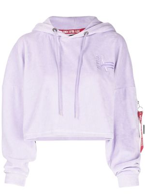 Alpha Industries cropped velvet hoodie - Purple
