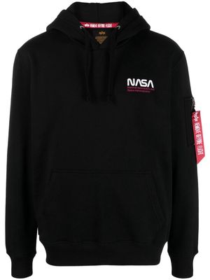 Alpha Industries graphic-print jersey hoodie - Black