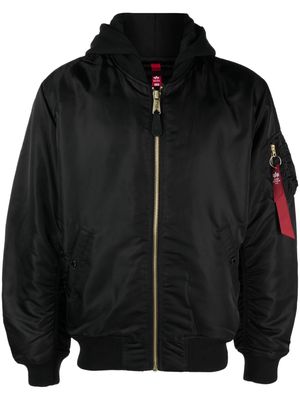 Alpha Industries hooded padded bomber jacket - Black