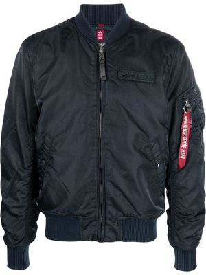 Alpha Industries logo-appliqué bomber jacket - Blue