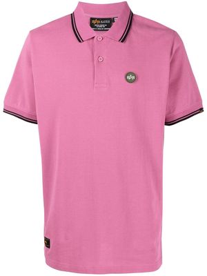Alpha Industries logo-patch short-sleeve polo shirt - Pink