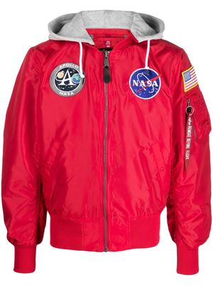 Alpha Industries logo-patch zipped jacket - Red