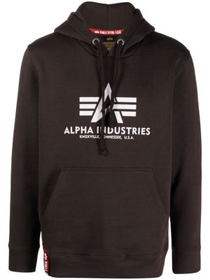 Alpha Industries logo-print drawstring hoodie - Brown
